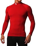 Defender New Men's Cool Compression Mock Shirts Tights Quick Dry Football RD_L  (Large)