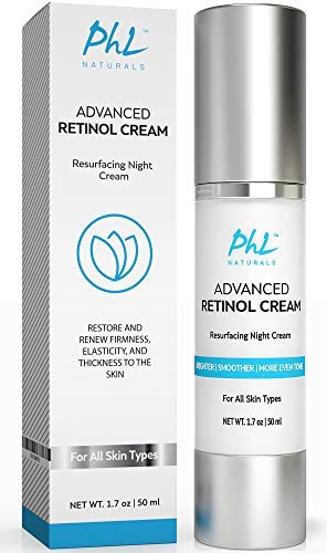 Anti-Wrinkle Retinol Cream with Hyaluronic Acid - Rapid Results in 2-4 Weeks -Gentle Anti Aging Moisturizer Night Cream for Women and Men - Rose Water, Jojoba, and Aloe Vera - USA Made, 1.7 Ounce
