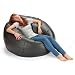 X Rocker 132" Round Extra Large Shiny Bean Bag, Black