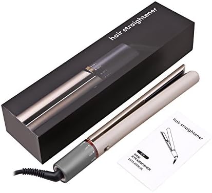Professional Salon Hair Straightener, szwintec 2 in 1 Tourmaline Ceramic 1 Inch Flat Iron Hair Curler Curling Iron with Rotating Adjustable Temperature for All Hair Types