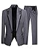 Lilis Men's Fashion Gray 3 Pieces Men Suits Wedding Suits One Button Groom Tuxedos