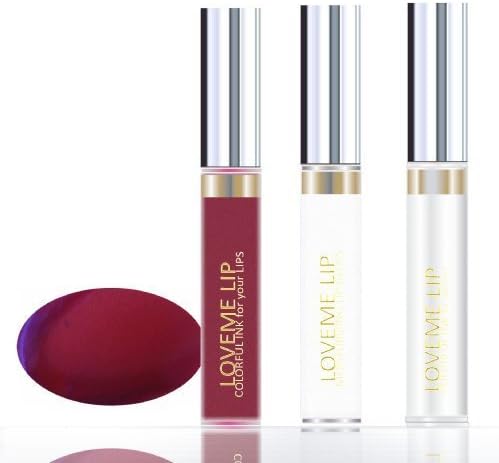 LoveMe Lip Colorful Ink for Your Lips KIT (Color, Moisturizing Gloss, Remover) - Deluxe Burgunde