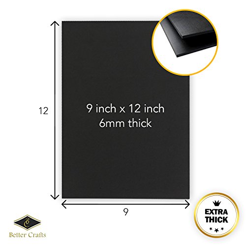Eva Foam Sheets in Black, 9x12 Inches, 6mm- Extra Thick! Great Craft Foam Paper (10) - Thumbnail 2