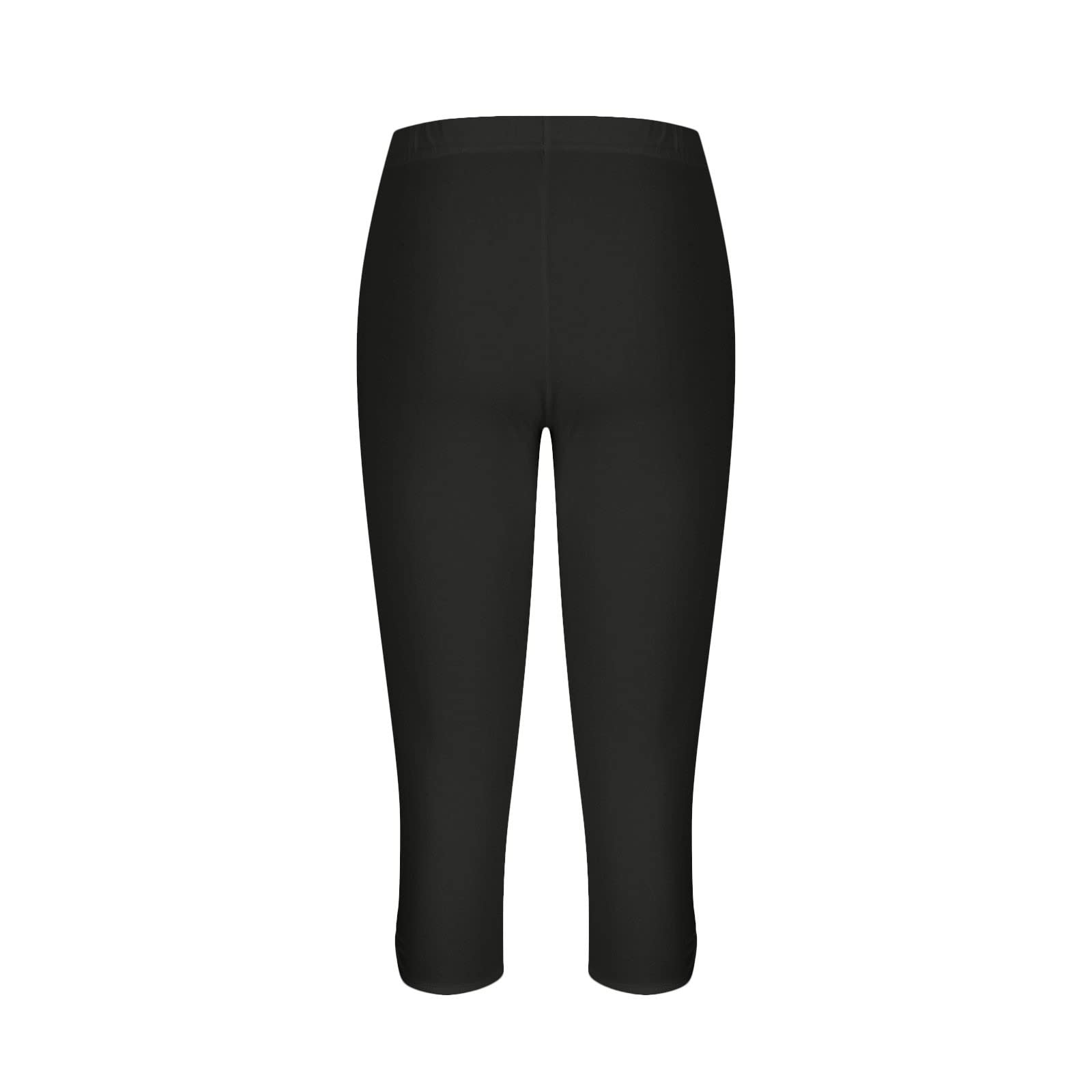 Capri Leggings for Women Tummy Control Cropped Workout Pants Casual Knee Length Yoga Pants Summer Comfy Soft Capris, 01- Black, XX-Large
