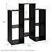 Furinno Parsons Staggered Cube Bookcase with 6 Shelves, Black