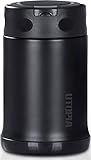 Stainless Steel Travel Food Jar With Folding Spoon - 16.9 Ounce Capacity - Heat Insulation Effect - by Utopia Home
