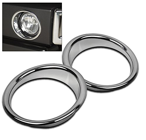 ZMAUTOPARTS Hummer H2 Suv Sut Bumper Driving Fog Light Trims Bezel Cover Ring Chrome