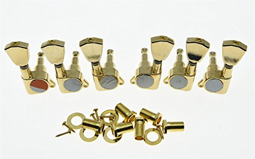 KAISH Gold Guitar Tuners Tuning Keys Machine Head w/ Tulip Button for Les Paul or Acoustic Guitar