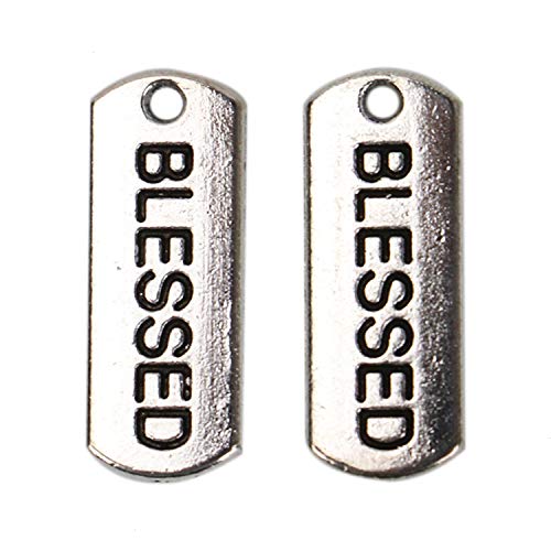 HUELE 100 pcs Silver Tone Inspiration Charms Message Charms Pendants