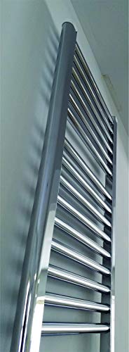 Cordivari Chromed Towel Warmer Hydronic Straight 16x32 in Chrome Europe Design Radiant