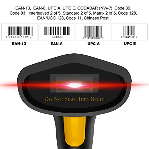 URCERI Barcode Scanner,Wireless Versatile 2-in-1 Barcode Reader 328 Feet Transmission Distance with USB Cordles Rechargeable Automatic 1D Handheld Bar Code Scanner for Retail Store, Supermarket etc. - Thumbnail 2
