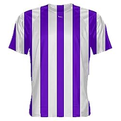 Youth Purple and White Striped Soccer Jerseys, Purple