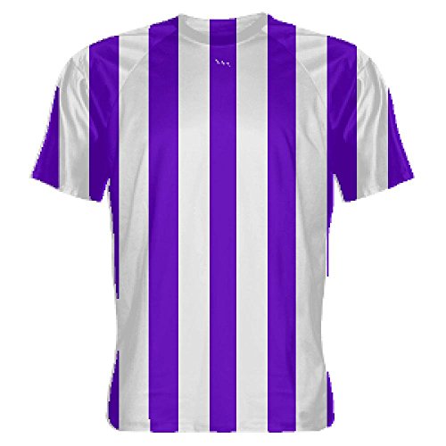 Youth Purple and White Striped Soccer Jerseys, Purple