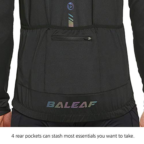 BALEAF Men's Cycling Jersey Top Half Zip Bike Shirt 4 Rear Pockets
