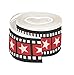 Creative Converting Hollywood Lights Crepe Streamer, 30', Red/Black/White