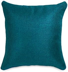 Portiere Premium Dual Tone Cushion Covers 24x24 Inches Jute Blue Set of 2