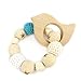 Bird Wooden Teether Chew Beads Baby Rattle Teether Nattural Raw Crochet Beads Toy Mom Bracelet Ecofriendly Baby Teething (Bird)