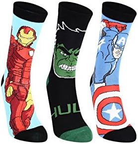 Character Marvel Avengers 3 PK Socks 9-3.5 UK Size Poly/Cotton Clothing