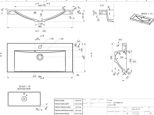 Waschbecken Standardmasse