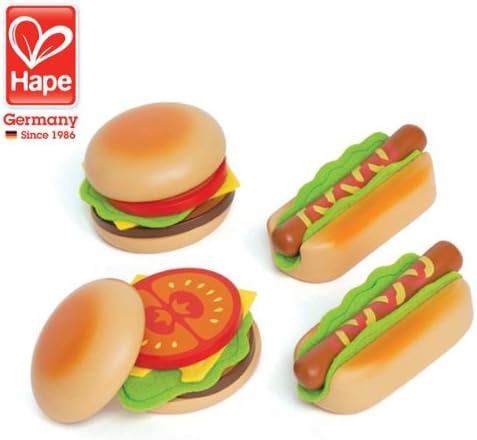 Amazon Hape ハペ 木のおもちゃ おままごと ハンバーガー ホットドック おままごとセット ハンバーガー セット おもちゃ