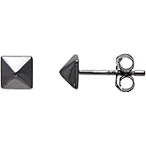 Paialco Sterling Silver 5MM Square Spike Studs Earrings for Men Women, Hypoallergenic Stylish Punk Earrings Jewelry