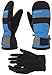 ANDORRA Mens Ski Mittens with Pockets Optional Light Inner Touchscreen Gloves, Lens-Wiper Thumbs