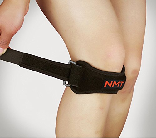 NMT Active Knee Straps ~ Rapid Knee Pain Relief, Arthritis, Support, Balance ~ Exercise Free from Pain, Men & Women ~ New Tourmaline Remedy ~ Natural Physical Therapy ~ Flexible Wrap, 1 Pair, Black