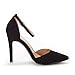 DREAM PAIRS Women's Oppointed-Lacey Pointed Toe Ankle Strap High Heel Stiletto Pumps Wedding Dress Shoes,Size 5.5,Black/Nubuck,Oppointed_Lacey