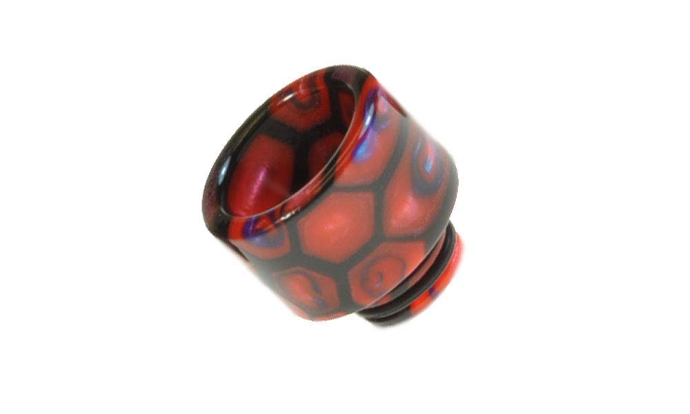 Armerah Honeycomb 510 Drip Tip eCig Mouthpiece Short/Wide Epoxy Resin Single Red-Black