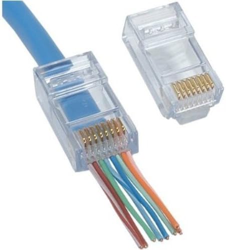 electrosmart 50 x Cat5e RJ45 EZ Feed Push Through Connectors for Network Ethernet Cable Cat 5