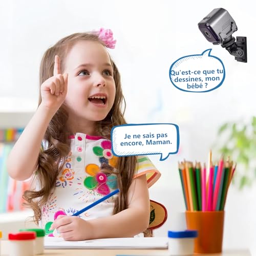 Caméra Espion Miniature 1080P,Caméra Surveillance WiFi Intérieur sans Fil - Mini Caméra Espion avec Vision Nocturne,Détection de Mouvement et Audio Bidirectionnel en Temps Réel par Application Mobile