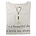 YITAN Letter Print Short sleeve O Neck Women T Shirt Top White Medium