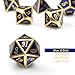 DnDnD Heavy Polyhedral Metal Dice Set with Metal Box, 7-die Shiny Blue Surface with Golden Number for RPG,Dungeons and Dragons,Pathfinder,Shadowrun,D&D,Role Palying Game and Math Teaching