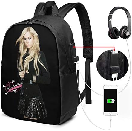 Avril Lavigne Proper With Your Back Help To Relieve Your Shoulder Pressure Backpack 17 Inch With USB Interface