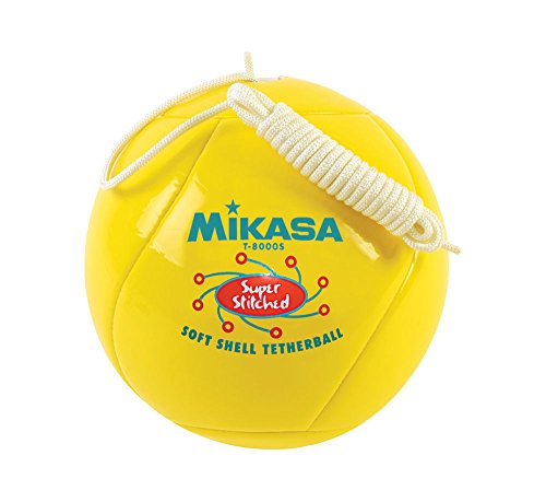 Simply Silver Tether Ball - Mikasa Soft Shell Tetherball, Cushioned Cover Tether Ball With- Rope-Yellow - Thumbnail 3