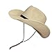 TINKSKY Cowboy Sun Hat Wide Brim Hat Summer Beach Straw Cap Foldable Caps (Beige)