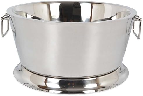 Double Walled With Raised Base Stainless Steel 17-Inch Beverage Tub, 21 Quart Capacity, Great For Parties And Picnics