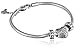 Disney Stainless Steel Heart Bead Charm 2 Stoppers Large and Extra Large Starter Bracelet, 8.5