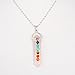 ZHEPIN Rose Quartz 7 Chakra Gemstones Necklace Hexagonal Healing Point Crystal Pendant Necklace Beads Chain Best Gift for women