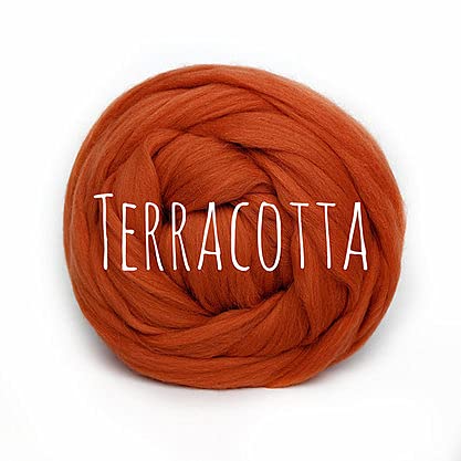 Chunky Wool - Terracotta - for arm Knitting Chunky Blanket Weaving Felting Jumbo Yarn Giant Wool Soft 50g (0.11lb) — image 1