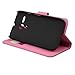 2014 New Wallet Pu Leather Magnetic Flip Hard Case Cover Stand for Motorola Moto G (White Peach)
