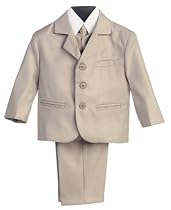 Boy's 3 Button 5 Piece Suit with Shirt, Vest, and Tie