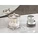 mDesign Traditional Bathroom Vanity Canister Jar for Cotton Balls, Swabs, Cosmetic Pads - Satin/Clear