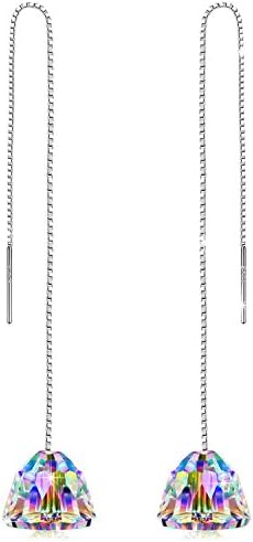 PRINCESS NINA Women 925 Sterling Silver Dangle Drop Earrings Made With Aurore Boreale Crystals from Swarovski, Christmas Gifts, Elegant Jewellery Box, Every Special Moment