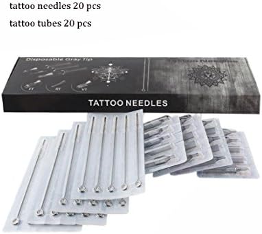Mixed Tattoo Neddles Tattoo Tube Tattoo Needles and Gray Tubes Set Tattoo Tips 3RL-3RT
