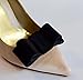 Detachable Black Velvet Bow Shoe Clips Front Set of 2