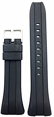 18mm Rubber Polyurethane (PU) Material Black Bracelet Watch Band | Comfortable, Tough, Durable Replacement Wrist Strap that brings New Life to Any Watch (for Women and Men)