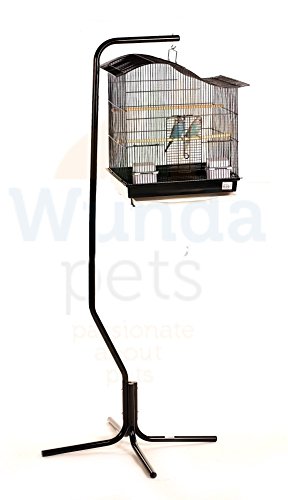 Quality Black Medium Budgie Canary Finch Bird Cage Perches Feeders