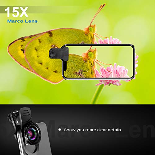 image for Cell Phone Camera Lens Kit - VIEWOW 4K HD 7 Optical Glasses 15X Macro 