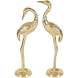 Deco 79 68977 Gold Aluminum Flamingo Sculptures (Set of 2), 15
